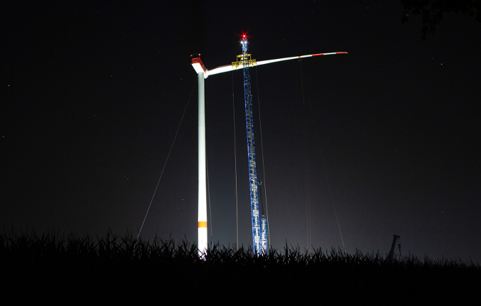 Construction site of the repowering project Wennerstorf