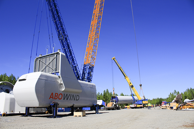 Construction of the Haapajärvi II wind farm in Finland