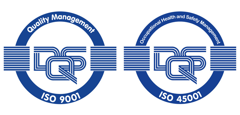 ISO 9001 (quality management) and ISO 45001 (occupational health and safety)