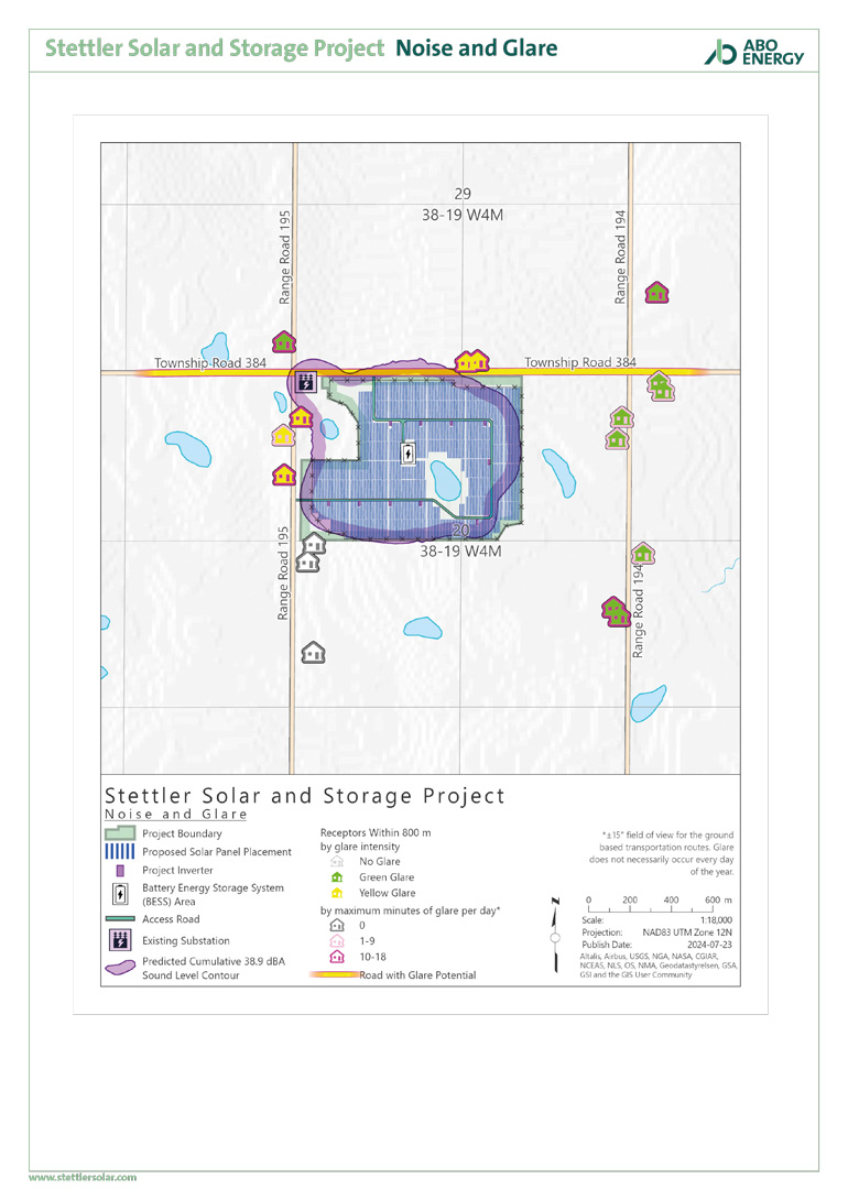 Stettler Solar and Storage Project: Noise and Glare