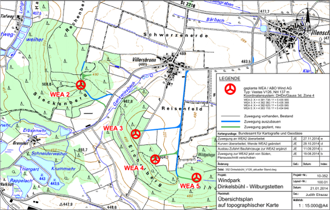 Übersichtskarte Windpark Dinkelsbühl-Wilburgstetten