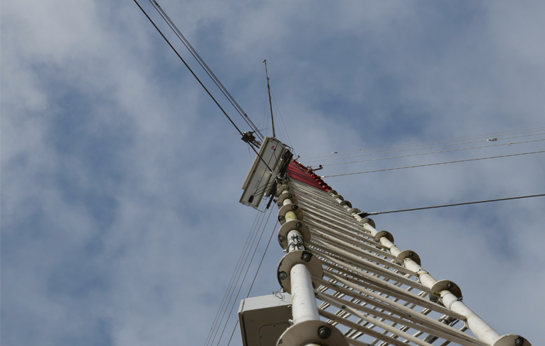 Errichtung Windmessmast