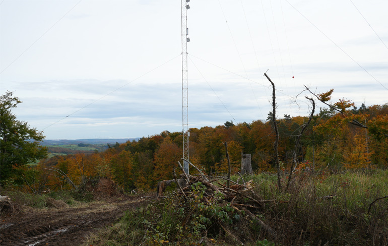 Errichtung Windmessmast