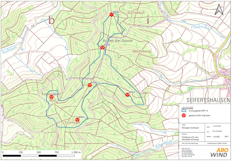 Windpark Eichkopf Standort