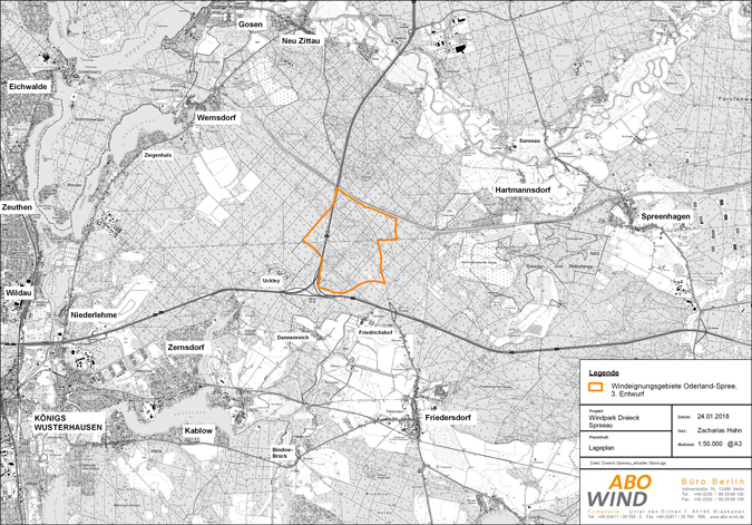 Windpark Spreeau - Standort