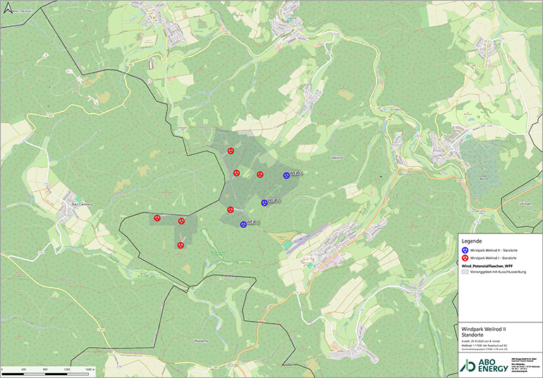 Windpark Weilrod II Standort